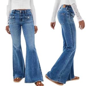 AE Ne(x)t Level Festival Flare Jean size 6 in Dreamy Indigo